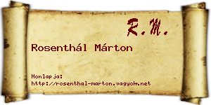 Rosenthál Márton névjegykártya