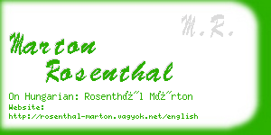 marton rosenthal business card